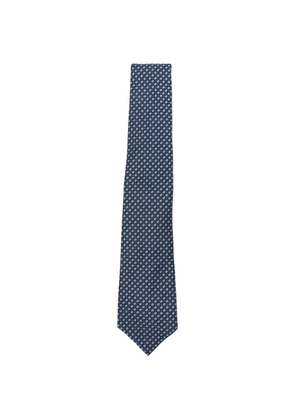 Kiton geometric-pattern silk tie - Blue