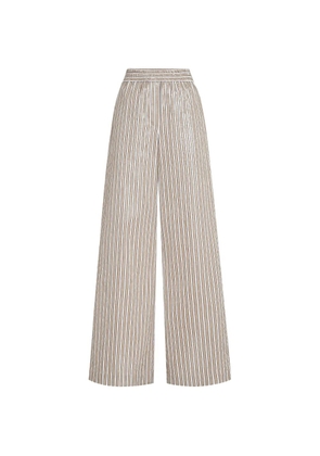 Brunello Cucinelli dazzling stripes pyjama-style trousers in cotton poplin - Neutrals