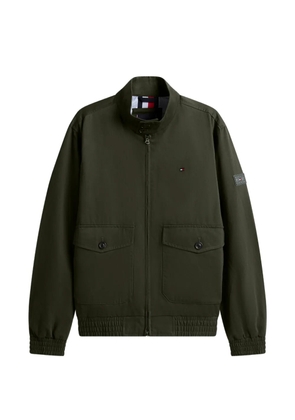 Tommy Hilfiger logo-patch zip-up cotton jacket - Green