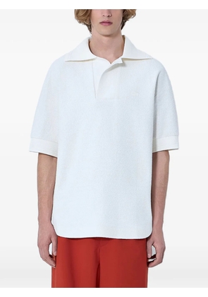 Lacoste bouclé knit polo shirt - White
