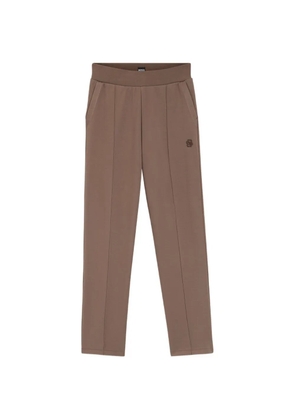 BOSS logo-embroidered pintuck track pants - Brown