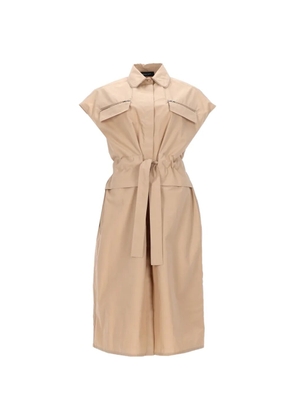 Fabiana Filippi belted zip-pocket midi dress - Neutrals