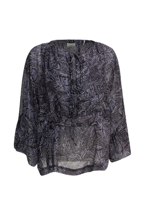 ISABEL MARANT Tekia abstract-print ruffled shirt - Black
