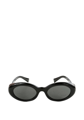 Miu Miu Eyewear logo-plaque oval-frame sunglasses - Black
