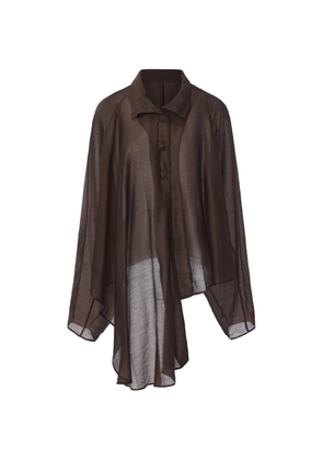 ili node Elise asymmetric sheer shirt - Brown