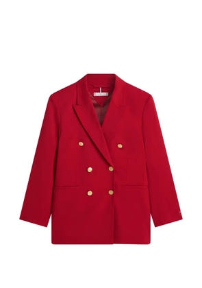Tommy Hilfiger Timeless double-breasted relaxed-fit wool-blend blazer - Red