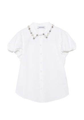 Dice Kayek crystal-embellished puff-sleeve blouse - White