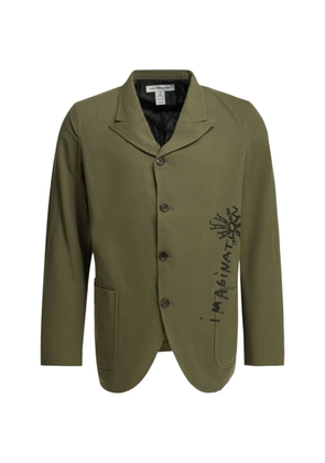 Comme Des Garçons graphic-print cotton coat - Green