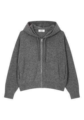 TOMBOY logo-embroidered zip-up hoodie - Grey