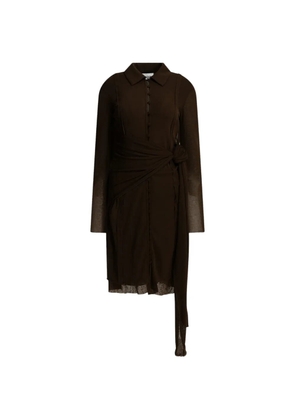 GANNI long-sleeve dress - Brown