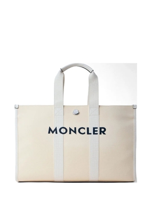 Moncler logo-embroidered tote bag - Neutrals