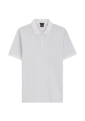 BOSS jacquard-pattern short-sleeve polo shirt - White
