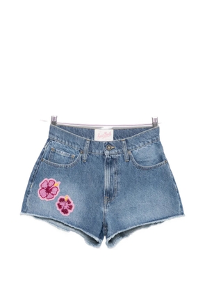 MC2 Saint Barth Musa hibiscus-patch shorts - Blue