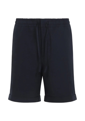 Canali drawstring-waist linen shorts - Blue
