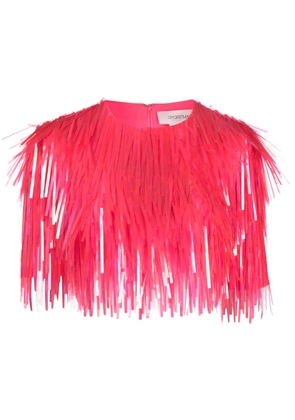 Sportmax fringed cropped top - Pink