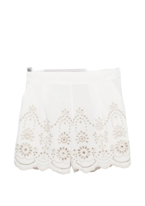 MC2 Saint Barth Amani broderie-anglaise scalloped-hem shorts - White