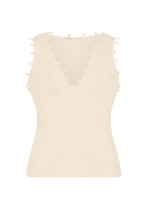 Kristina Ti pom-pom trim ribbed tank top - Neutrals