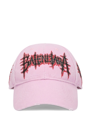 Balenciaga embroidered distressed-effect cap - Pink