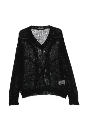 OUR LEGACY distressed-effect open-knit sweater - Black