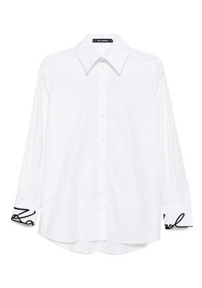 Karl Lagerfeld signature cuff poplin shirt - White