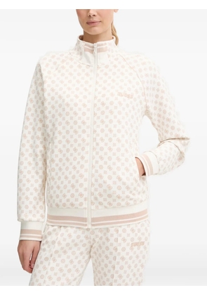 GUESS USA monogram-print zip-up top - Neutrals