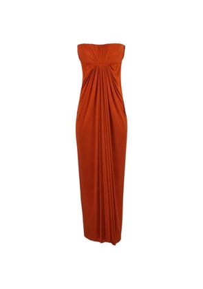Alberta Ferretti draped strapless dress - Orange