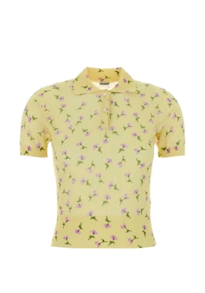 Jil Sander floral-print polo shirt - Yellow