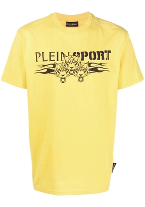 Plein Sport crew neck logo-print T-shirt - Yellow
