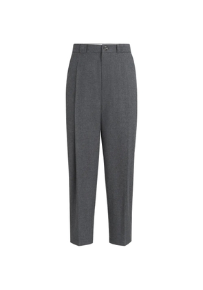 Brunello Cucinelli virgin-wool, cotton and silk mouliné trousers with pleat - Grey