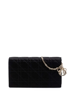 Christian Dior Pre-Owned 2019 Satin Cannage Lady Dior Wallet on Chain crossbody bag - Black