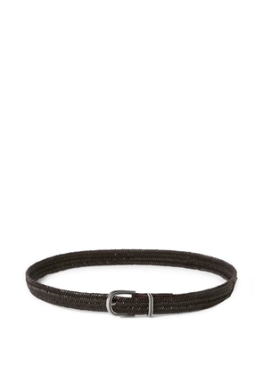 Brunello Cucinelli chevron-effect braided leather belt - Brown