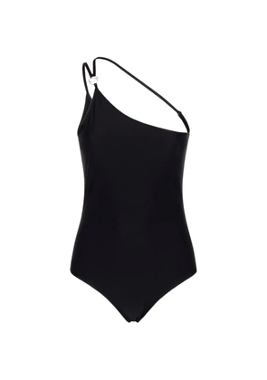 Coperni one-shoulder logo-plaque swimsuit - Black
