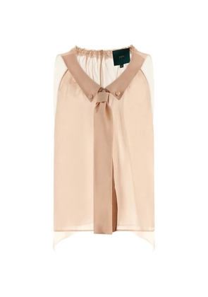 Jejia ruffle-collar silk blouse - Pink