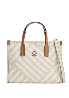 Tommy Hilfiger City woven logo-plaque tote bag - Neutrals