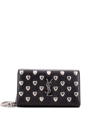 Saint Laurent Pre-Owned Classic Monogram Wallet on Chain Studded Leather crossbody bag - Black