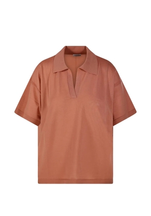 Roberto Collina fine-knit V-neck T-shirt - Orange
