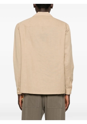 Baziszt palm-tree embroidered shirt - Neutrals