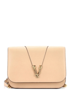 Versace Pre-Owned Virtus Chain Flap Shoulder Bag Leather Medium crossbody bag - Neutrals