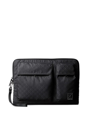 Calvin Klein monogram-pattern laptop bag - Black