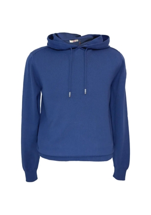 Luciano Barbera drawstring-hood knitted hoodie - Blue