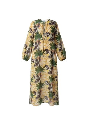 Anjuna Charlotte palm-print kaftan - Yellow
