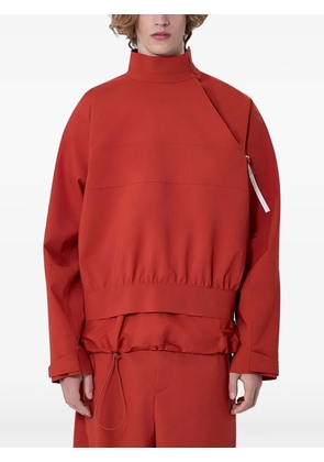 Lacoste asymmetric-zip jacket - Red
