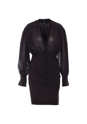 PINKO Apricena long-sleeve mini dress - Brown