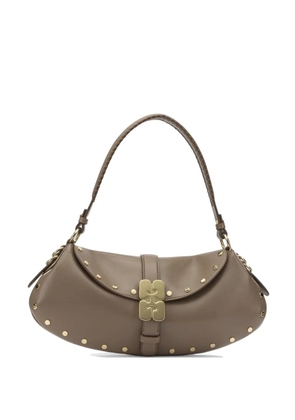 GANNI B-Kat studded shoulder bag - Brown