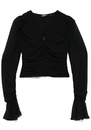 ROTATE BIRGER CHRISTENSEN chiffon long-sleeve top - Black