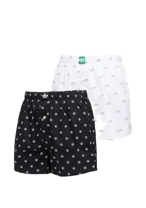 adidas graphic-print woven boxers (set of two) - Black