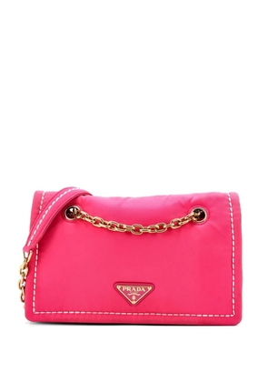 Prada Pre-Owned Padded Chain Flap Bag Tessuto Medium shoulder bag - Pink
