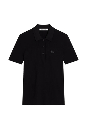 Maison Kitsuné Fox rib-knit polo shirt - Black