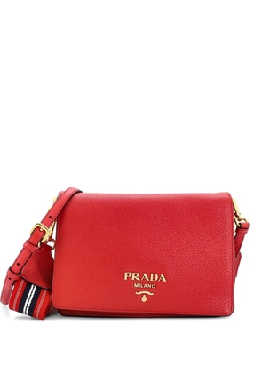 Prada Pre-Owned Dual Strap Flap Vitello Daino Small crossbody bag - Red