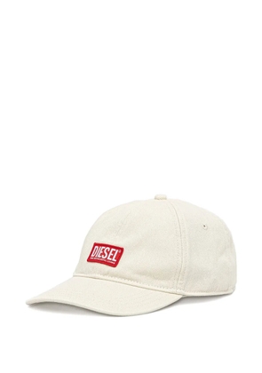 Diesel logo-patch baseball cap - White